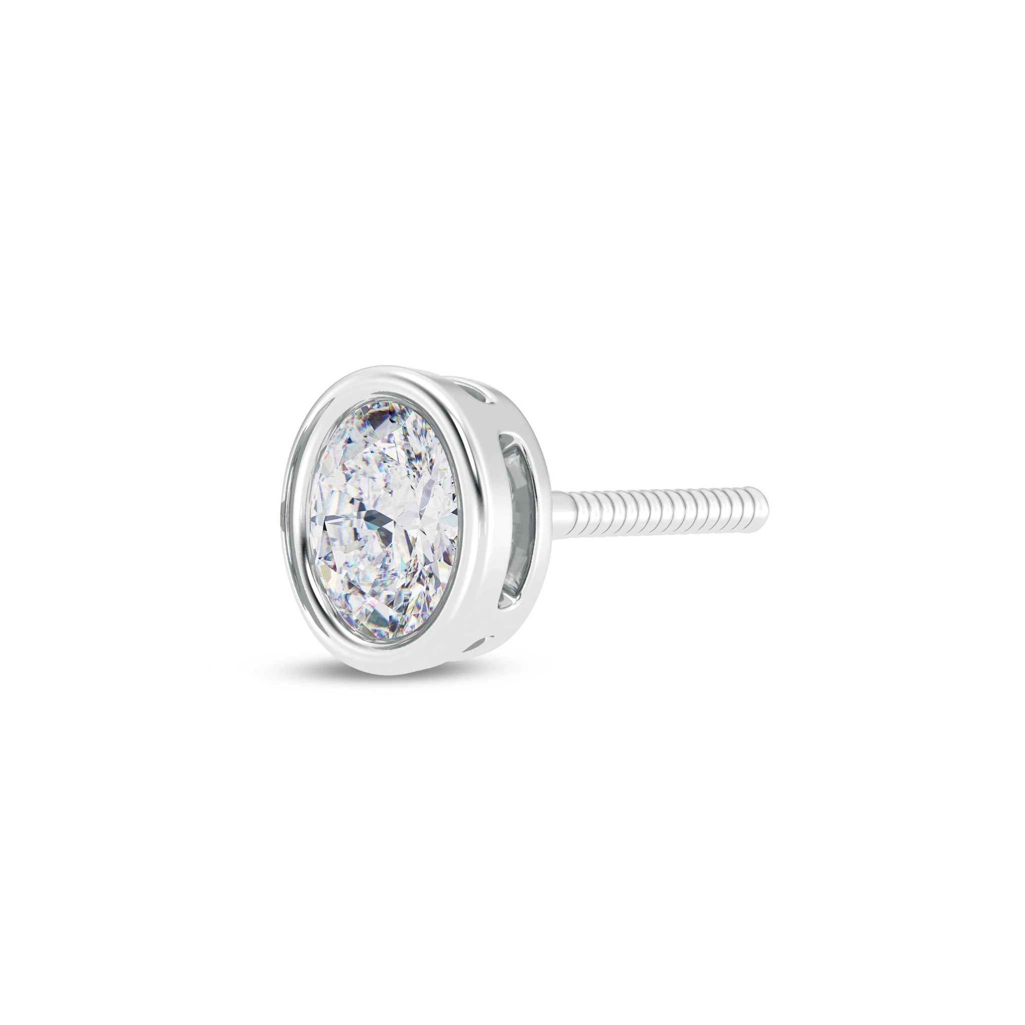 Oval Glamour Men’s Solitaire Earring