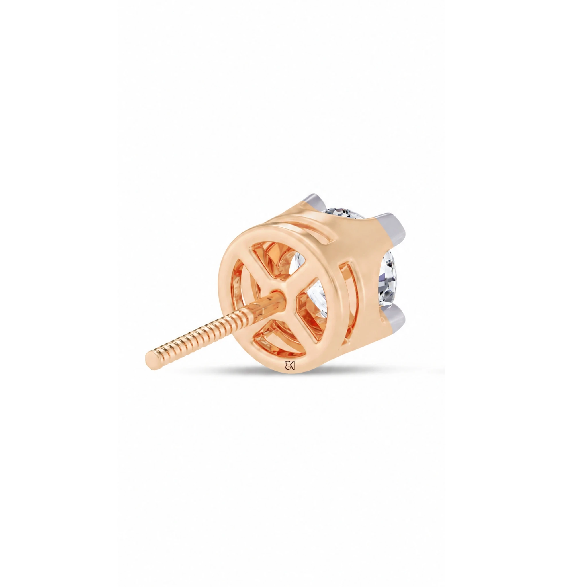 Round Glimmer Men’s Lab Solitaire Earring