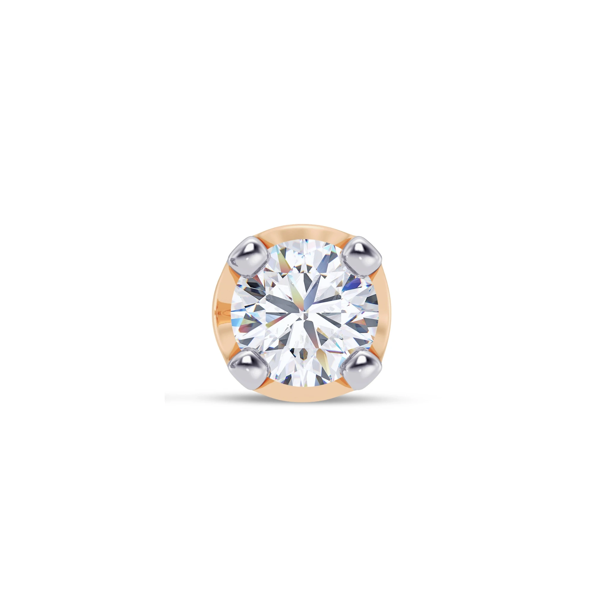 Round Glimmer Men’s Lab Solitaire Earring