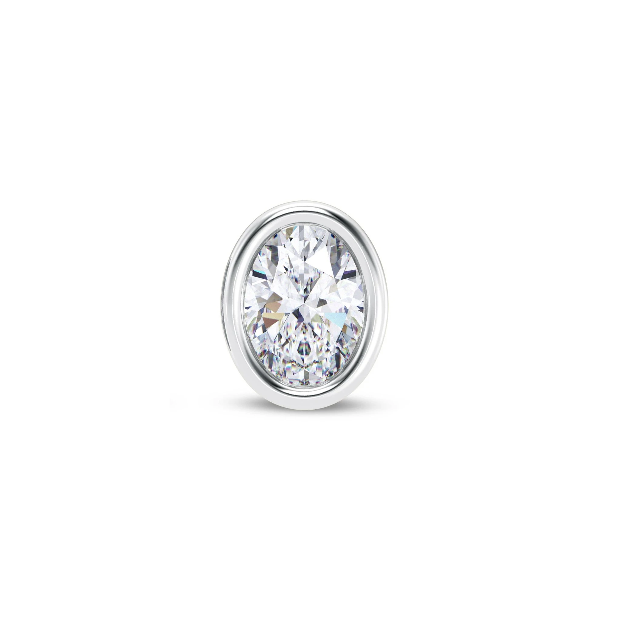 Oval Glamour Men’s Solitaire Earring
