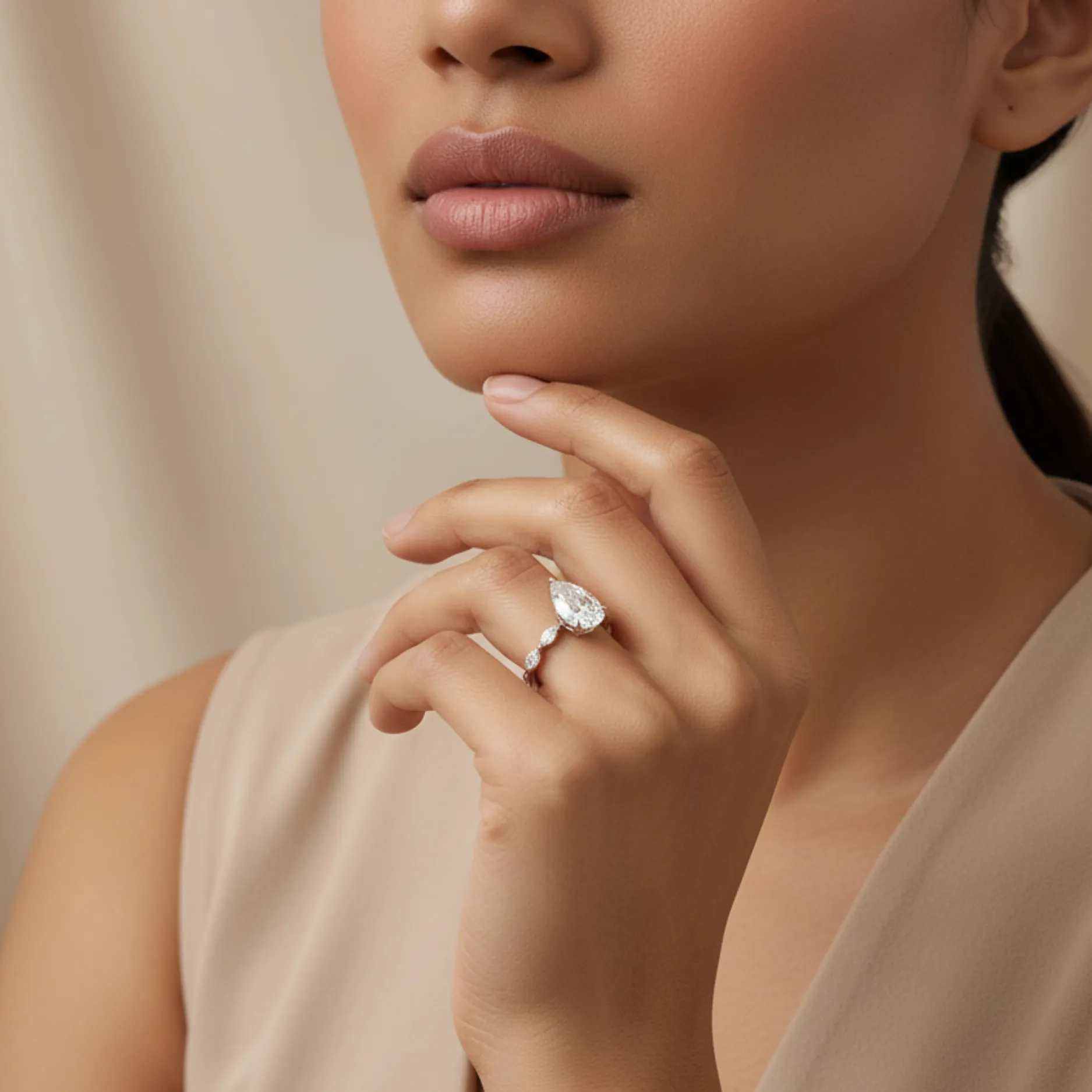 Pear Seraphic Aura Ring